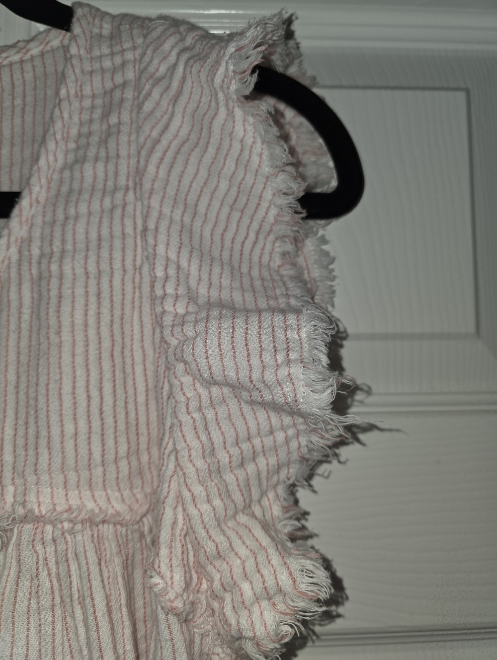 Moving Sale! { We The Free Pink And White Striped Raw Hem Dress Size M - Picture 3 of 4